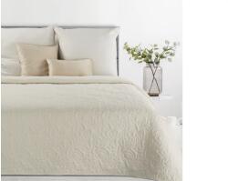 EUROFIRANY Len4 vászon szerkezetű préselt mintás ágytakaró Krémszín 200 x 220 cm