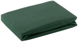 EUROFIRANY Jersey pamut gumis lepedő Sötétzöld 240x220 cm + 30 cm