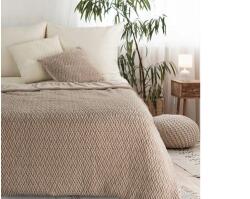 EUROFIRANY Kayla fonott hatású vastag takaró Bézs 130x160 cm