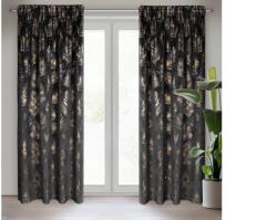 EUROFIRANY Gloria bársony sötétítő függöny Fekete 140x300 cm