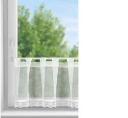 EUROFIRANY Suzan vitrázs konyhai függöny Fehér 40x150 cm