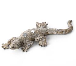 EUROFIRANY Gatos3 gyík figura Acélszürke 20x8x3 cm