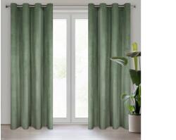 EUROFIRANY Rosa zöld sötétítő függöny bársony Sötét menta 140x250 cm