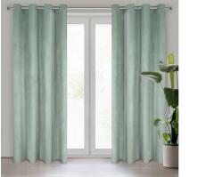 EUROFIRANY Melanie zöld bársony sötétítő függöny Világos menta 140x250 cm