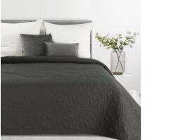 EUROFIRANY Len4 vászon szerkezetű préselt mintás ágytakaró Grafit 200 x 220 cm