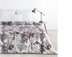 EUROFIRANY Davos2 bársony ágytakaró egzotikus levélmintával Ibolyalila 170x210 cm