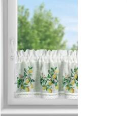 EUROFIRANY Cloe citrom mintás vitrázs függöny Fehér 30x150 cm