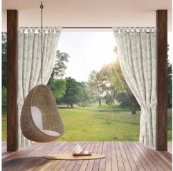 EUROFIRANY Garden12 vízálló kerti függöny elkötővel Krémszín 155x260 cm