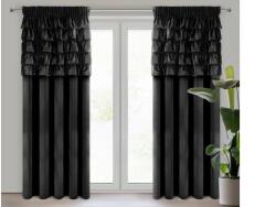 EUROFIRANY Aura fodros dekor függöny Fekete 140x270 cm