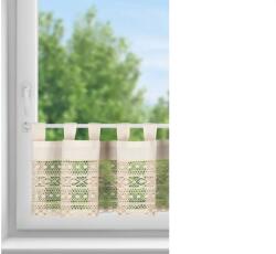 EUROFIRANY Maddeline vitrázs függöny Világosbézs 35x150 cm