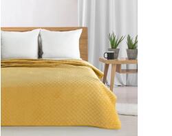 EUROFIRANY Ariel bársony ágytakaró Mustársárga 220 x 240 cm