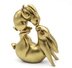 EUROFIRANY Húsvéti nyulas dekoráció Arany 16x7x18 cm