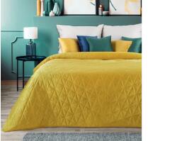 EUROFIRANY Luiz3 bársony ágytakaró Mustársárga 200x220 cm