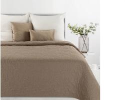 EUROFIRANY Len4 vászon szerkezetű préselt mintás ágytakaró Barna 200x220 cm