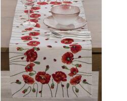 EUROFIRANY Pipacsos gobelin asztalterítő Natúr 45x140 cm +/-5%