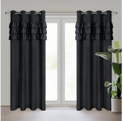 EUROFIRANY Sami fodros dekor függöny Fekete 140x250 cm