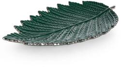 Eurofirany Agra levél alakú kerámia tál Zöld 35x20x4 cm
