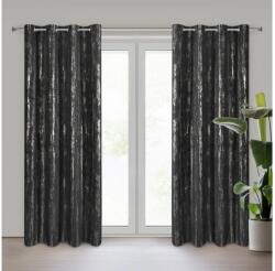 EUROFIRANY Libi mintás dekor függöny Fekete 140x250 cm