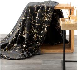 EUROFIRANY Glamo puha plüss takaró márványos mintával Fekete 150x200 cm