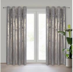 EUROFIRANY Renia acélszürke sötétítő függöny arany színű mintával 140x250 cm