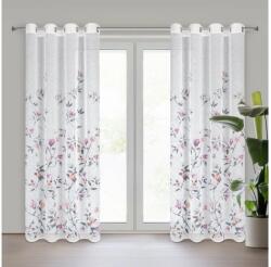 EUROFIRANY Antea tavaszi virágos dekor függöny Fehér 140x250 cm