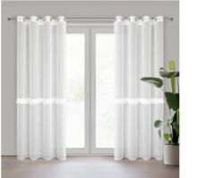EUROFIRANY Roxana díszes fényáteresztő függöny Fehér 140x250 cm
