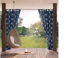 EUROFIRANY Garden vízálló kerti függöny elkötővel Gránátkék 155x240 cm