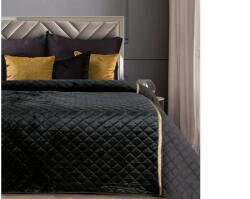 EUROFIRANY Kristin bársony ágytakaró Fekete 220x240 cm