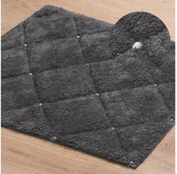 EUROFIRANY Chic2 pamut fürdőszobaszőnyeg kristályokkal Acélszürke 60x90 cm