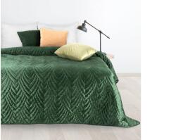 EUROFIRANY Luiz6 bársony ágytakaró fényes márvány hatású mintával Sötétzöld 220x240 cm