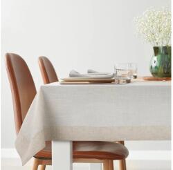 EUROFIRANY Karen természetes színvilágú széles peremű abrosz Natúr 145x300 cm