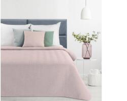EUROFIRANY Len3 vászon szerkezetű préselt mintás ágytakaró Rózsaszín 170 x 210 cm