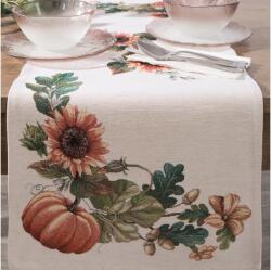 EUROFIRANY Napraforgó és tök mintás gobelin asztalterítő Natúr 40x100 cm +/-5%