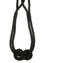 EUROFIRANY Molly egy bojtos függönyelkötő Fekete