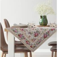 EUROFIRANY Gobelin terítő nyári virágokkal Natúr 100x100 cm +/-5%