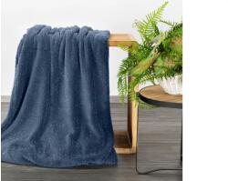 EUROFIRANY Blink puha plüss takaró fényes szálakkal Gránátkék 150x200 cm