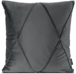 Eurofirany Nala1 bársony párnahuzat varrott mintával Acélszürke 45x45 cm