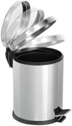 Dayco Metal Rozsdamentes acél pedálos szemetes, záródás csillapítóval, 20L, fényes - klin
