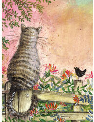 ALEX CLARK ART Jegyzetfüzet Alex Clark, vonalas, 14x10, 5cm, 160 oldal, gumis, cica kerítésen (SCN25)