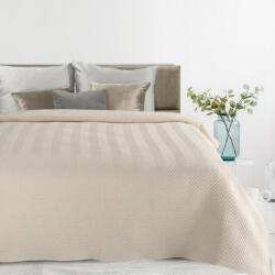  Len3 vászon szerkezetű préselt mintás ágytakaró Krémszín 200x220 cm