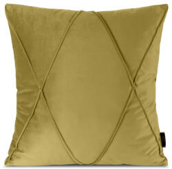  Nala1 bársony párnahuzat varrott mintával Mustársárga 45x45 cm