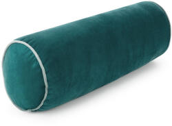  Gaja5 henger alakú bársony díszpárna Sötét türkiz 45x15 cm