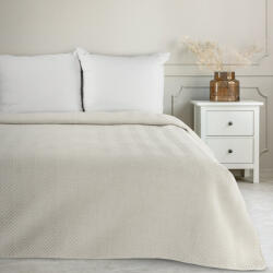  Len3 vászon szerkezetű préselt mintás ágytakaró Krémszín 220x240 cm