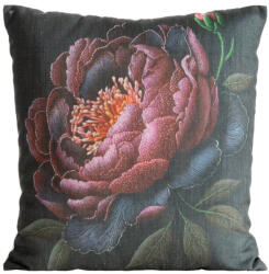  Len54 párnahuzat lenvászon szerű anyagból Fekete 45x45 cm