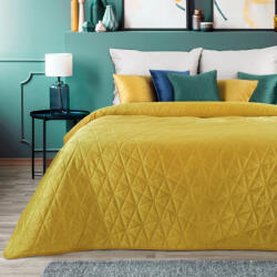 Luiz3 bársony ágytakaró Mustársárga 200x220 cm