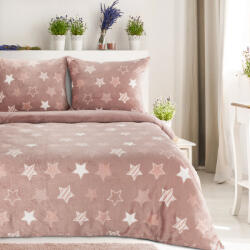  Flano puha ágyneműhuzat csillagos mintával Púder rózsaszín 140x200 cm - 70x90 cm 1db