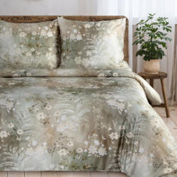  Reina43 pamut-szatén ágyneműhuzat Olívazöld 160x200 cm - 70x80 cm 2db