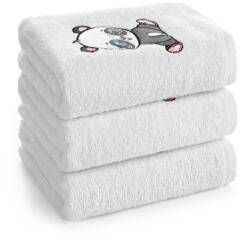  Baby73 pandás gyerek törölköző Fehér 70x140 cm 3db