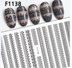  Körömmatrica - F1138 csipke black