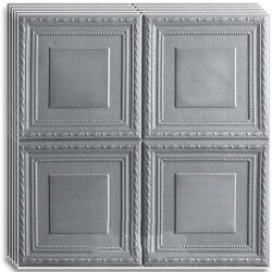 HOZRO Tapet 3D autoadeziv, Model patrate, design modern, foarte usor de montat, Argintiu patrate